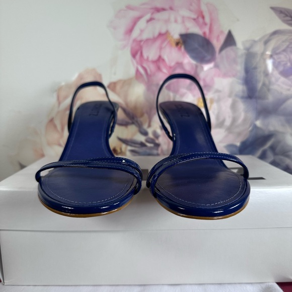 New Schutz Diana Mid Sandal in Infinite Blue leather slingback heel open toe - Picture 9 of 9